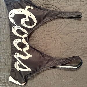 Black Bikini Bottom with White Script